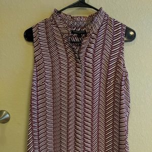 Women's maroon and white blouse
